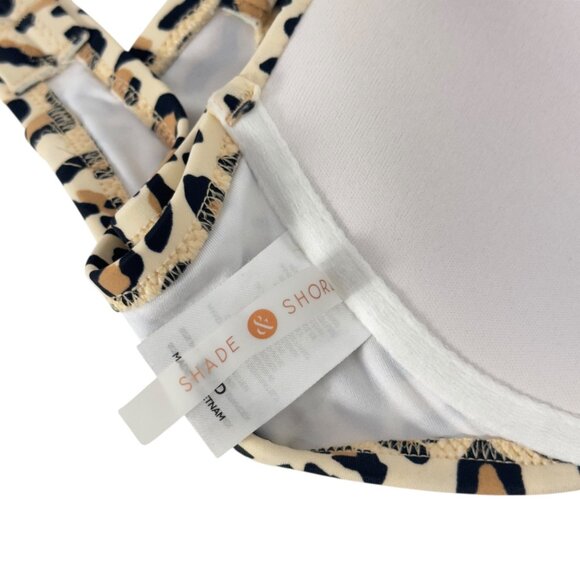Shade & Shore Women Leopard Print Underwire Bikini Top 34DD Adjustable Strap - Picture 4 of 11
